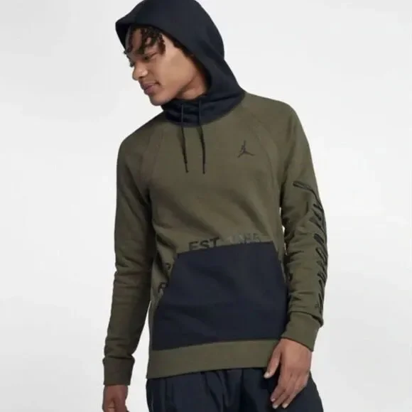 Air Jordan Sportswear Greatest Fleece Pullover Colorblock Sweatshirt hoodie MED