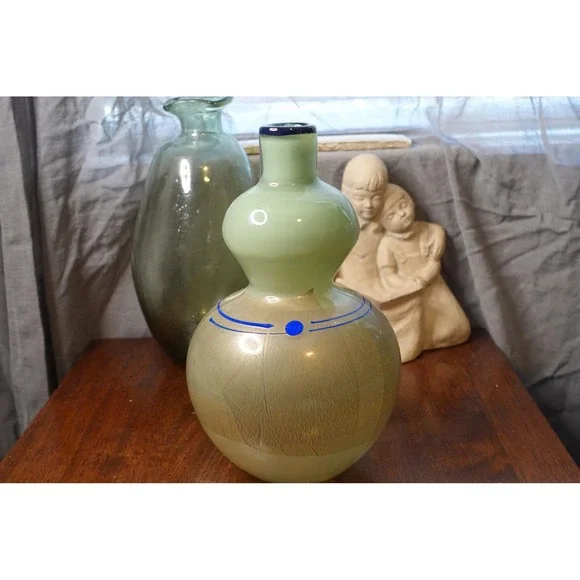Vintage Richard Jones Large‎ gourd like shape hand blown art glass vase