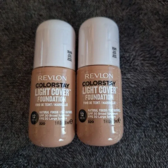2 Pk Revlon Colorstay Light Cover Foundation 320 True Beige 12‎ HR SPF 30