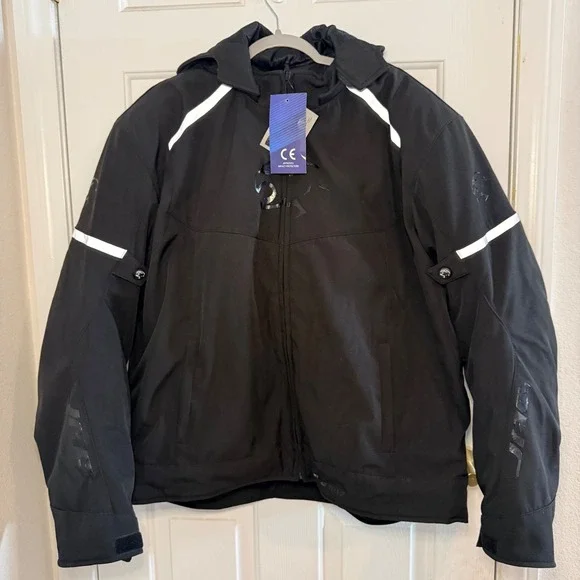 JAG Rift Softshell Mens Black Motorcycle Jacket Removable Thermal Liner 5XL