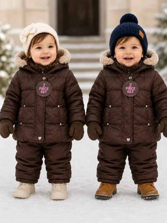 Hawke & Co. 2 Piece Puffer Coat Brown 24M Unisex