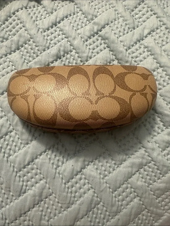 Coach Brown Signature 'C' Glasses Case