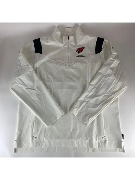 Arizona Cardinals NFL White Black Nike Dri Fit 1/4 Zip Pullover Jacket Mens XL