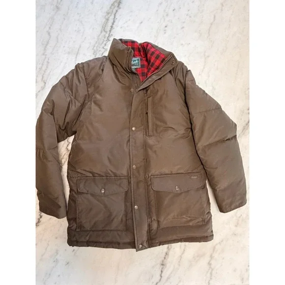 Authentic Woolrich Men's Dark Wood Langhorne Parka Jacket 550 Fill Down 16106