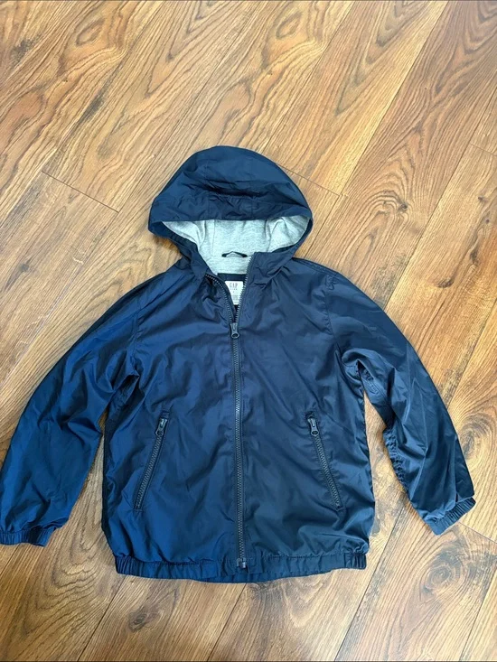 Boys GAP Navy Hooded Windbreaker Jacket