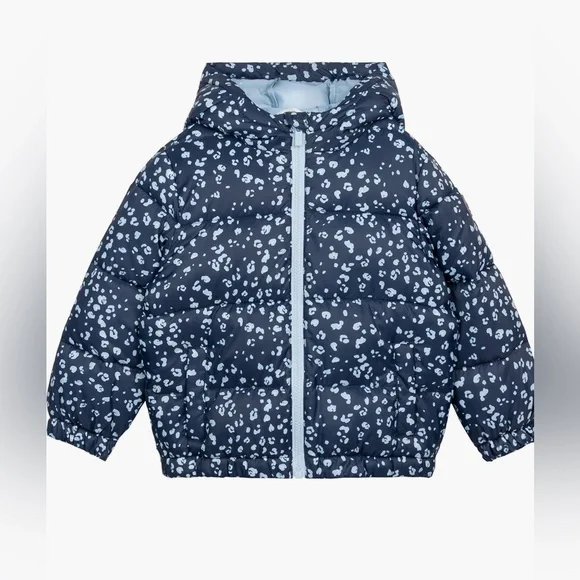 Miles the Label snow leopard print hooded packable parka