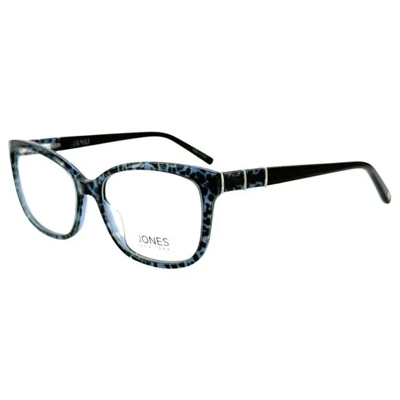 Jones New York J779 Womens Plastic Eyeglass Frame Blue Leopard 54-16
