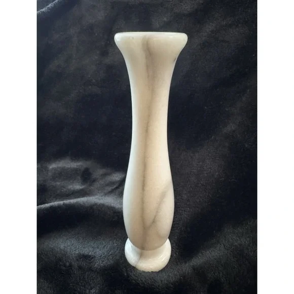 Marble Bud Vase Small Gray Swirl 6