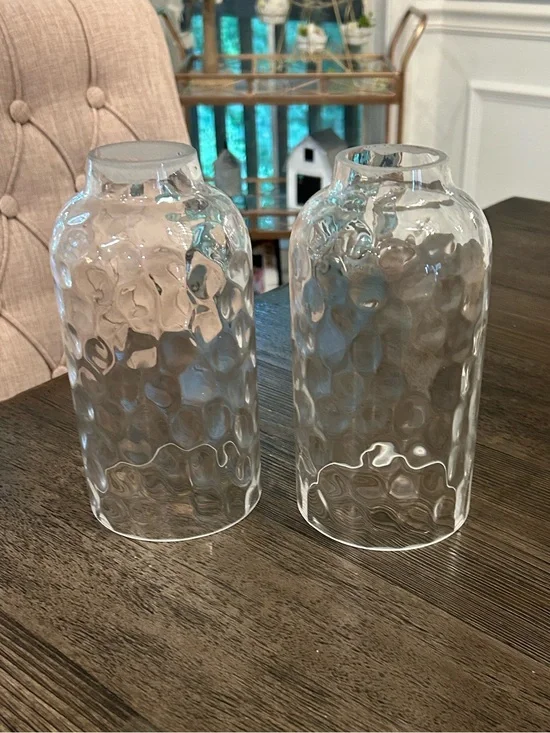 Clear Hammered Glass globes-set of 2