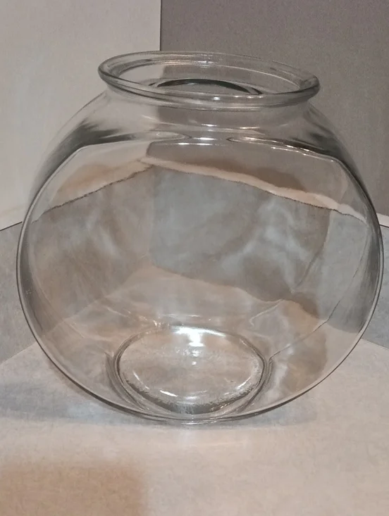 Clear Glass Round Fishbowl Vase - Transparent Home Accent