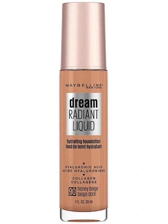 Maybelline 90 Honey Beige Dream Radiant Liquid Hydrating Foundation 1oz