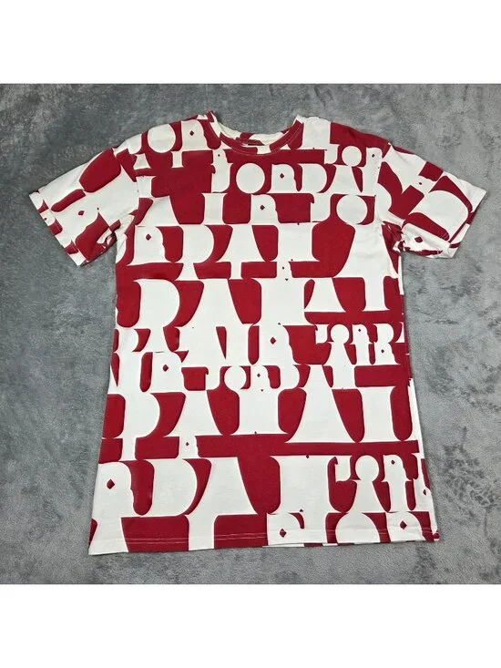 Vintage Air Jordan Shirt Mens Large Red White AOP Spellout Y2K Nike Tee