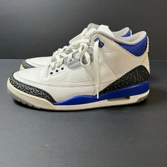 Nike Air Jordan 3 Retro Racer Blue White Black Cement Grey Mens 10.5 CT8532-145