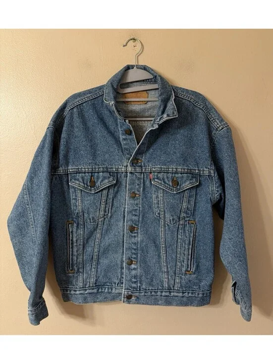 Levi Strauss Denim Trucker Jacket Blue Vintage 90s Size S 70507 4890 Type 3