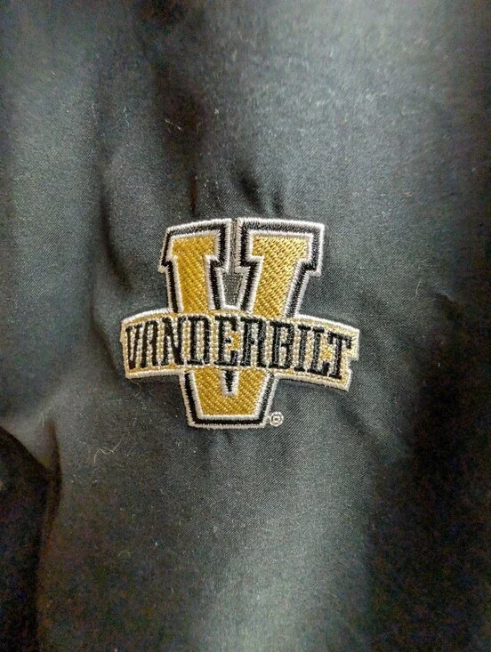 Ashworth ( Large) Black Pullover with Gold Collar and Vanderbilt 'V'