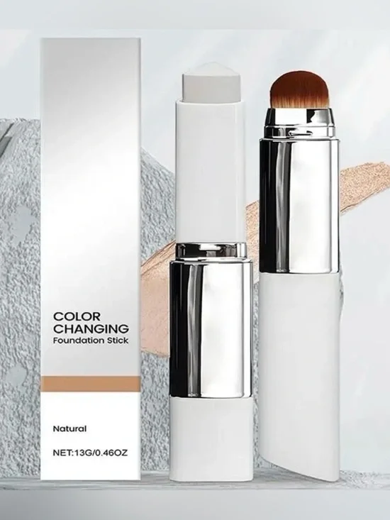 Color Changing Foundation Stick 2-in-1 Moisturizing Brightening Makeup - Natural