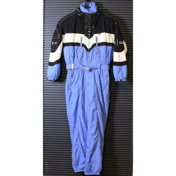 Bogner Ski Suit Mens 42L Blue Vintage One Piece Insulated Snow Suit Made in USA