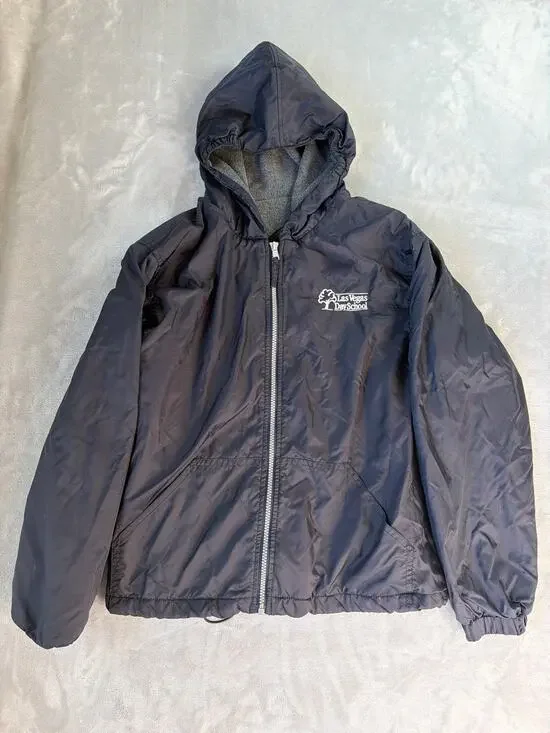 Las Vegas Day School Uniform Jacket Fleece Lined Hooded Navy Youth Medium YM