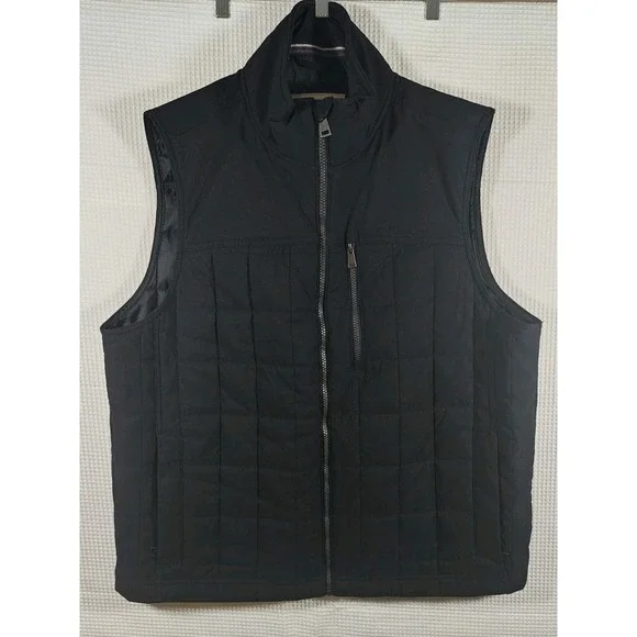 Orvis Vest Mens Large Black Quilted Classic Collection Zip Pockets Outerwear