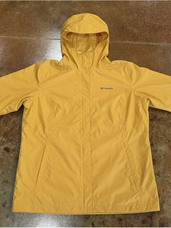 Columbia Bright Yellow Hooded Raincoat