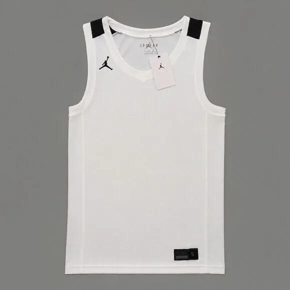 Jordan Overtime Basketball Jersey Tank Top Black White FQ5296-106 Men’s Size S