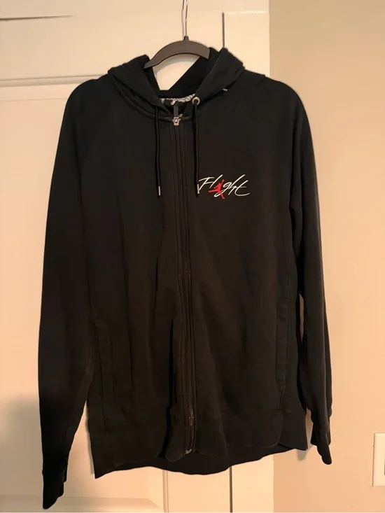 Nike Air Jordan Flight Full Zip Up Fleece Hoodie Men Sz XL Dark Blue