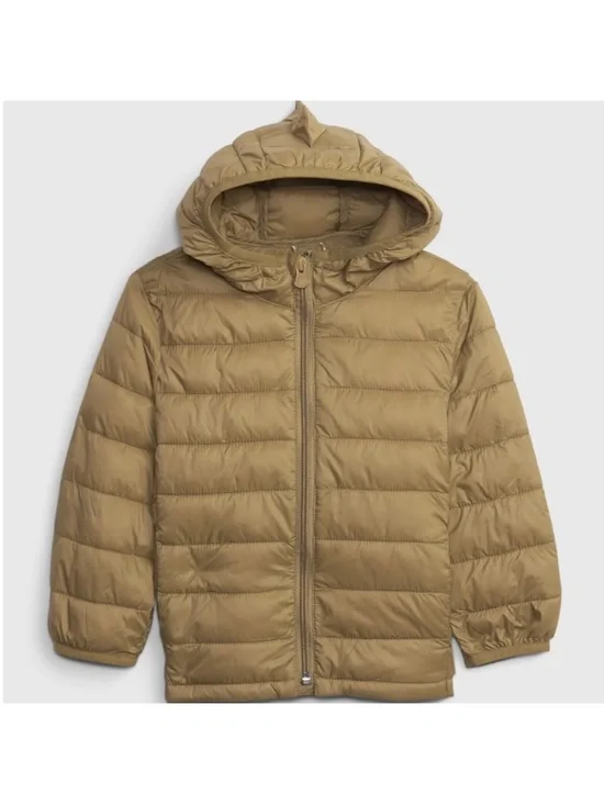 GAP Primaloft Kids Lightweight Hooded Puffer Jacket - Tan
