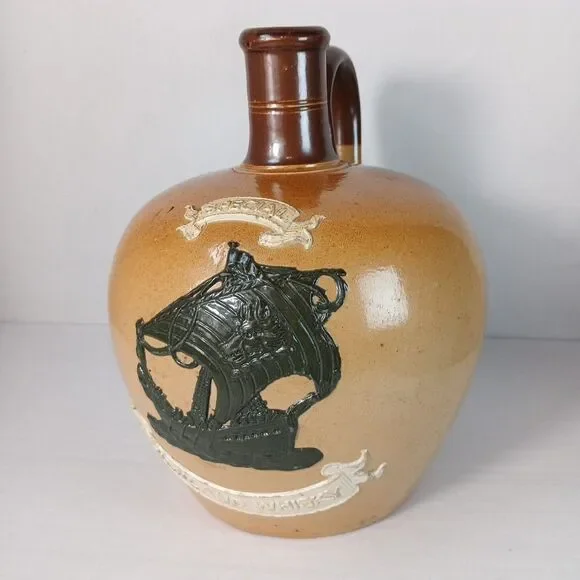 Antique Doulton Lambeth Stoneware Pottery Special Highland Whisky Jug England