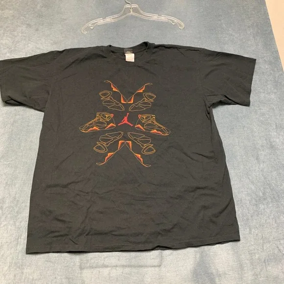 Air Jordan T Shirt Mens XL Black Graphic Jumpman Logo Knit Crew Neck Casual