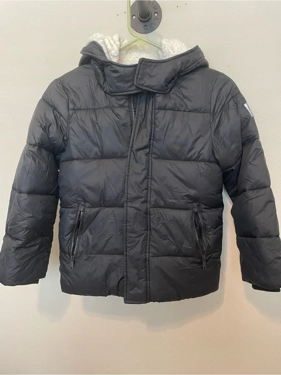 abercrombie kids Black Puffer Coat with Hood