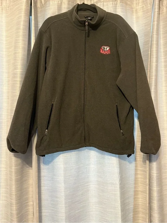 Lands' End University of Alabama Gray Fleece Jacket Sz L EUC