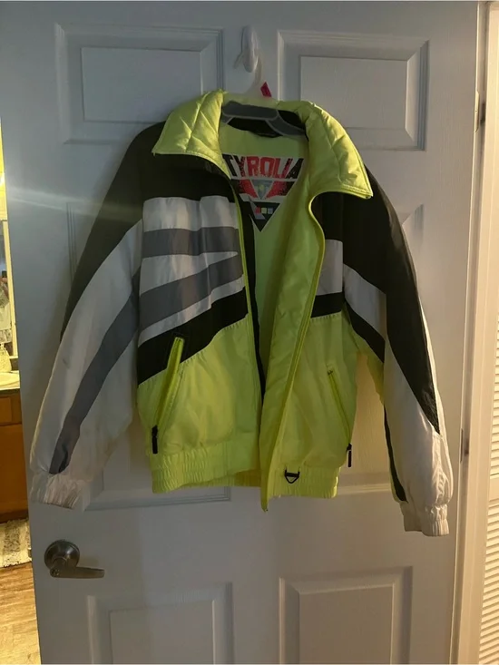 Neon Yellow Colorblock Ski Jacket by Pyrolla