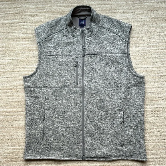 EUC Johnnie-O Wes Full Zip Fleece Vest Light Gray Size XL