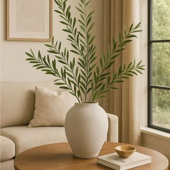 LE TAUCI GARDEN 10.8” Sandstone Ceramic Vase | Minimalist Modern Pottery NEW