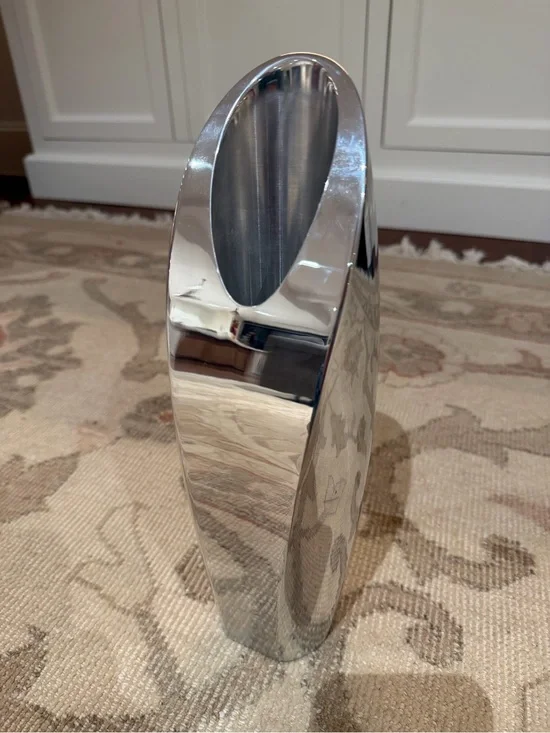 Nambe Sleek Silver Modern Stainless Vase