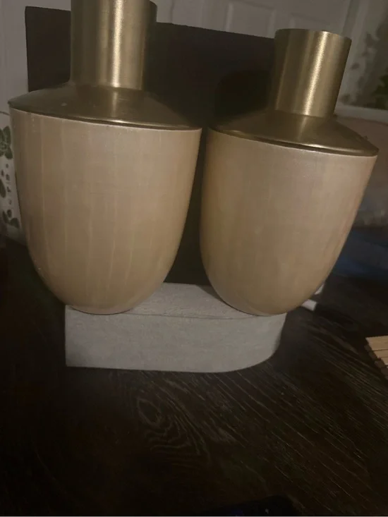 Gold Ceramic Accent Vases - Pair