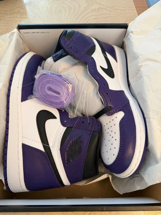 Jordan Air Jordan 1 Retro High OG Court Purple Black White Box Label