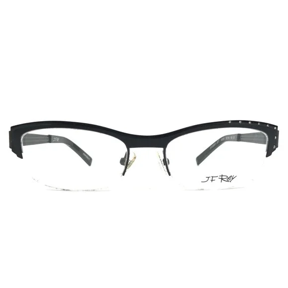 J.F. Rey Eyeglasses Frames JF2551 ST 0000 Black Asymetric Crystals 52-18-134
