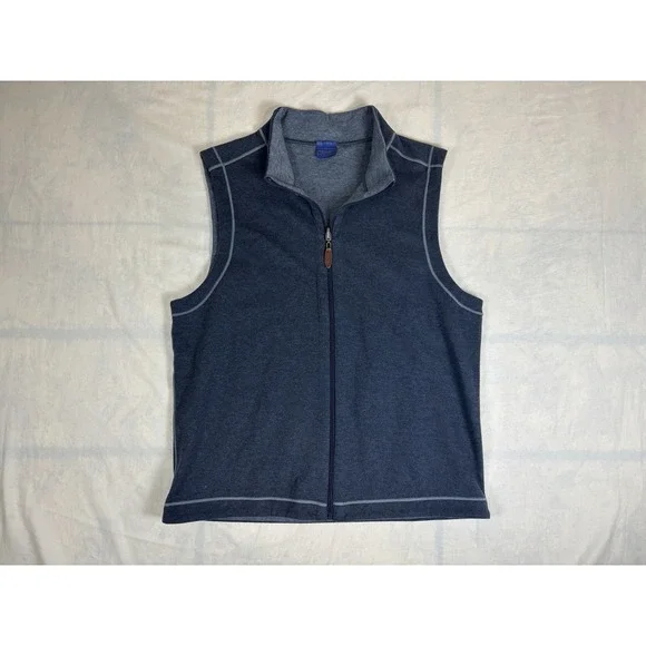Wilkens Bros Vest Mens M Blue Full Zip Heritage Collection Layering Casual Golf