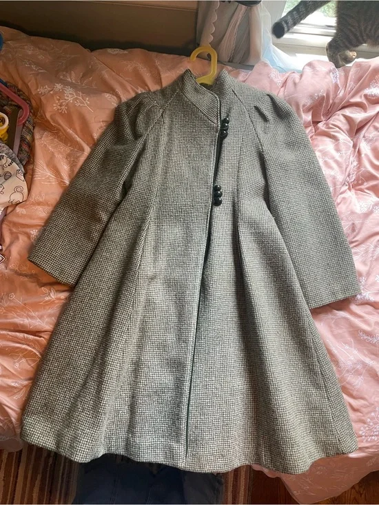 Children’s Gray Vintage Wool Blend A-Line Coat
