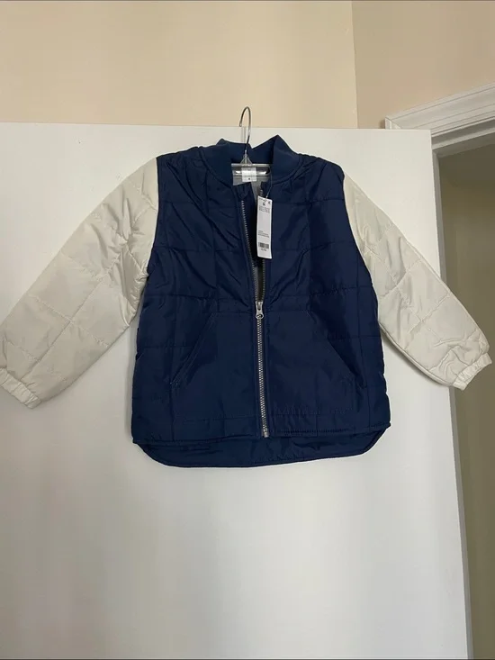 Carter's Navy Blue and Cream Puffer Jacket for Kids