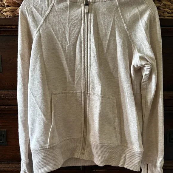 90 degree cream lightweight zipped hoodie jacket in size S 7-8