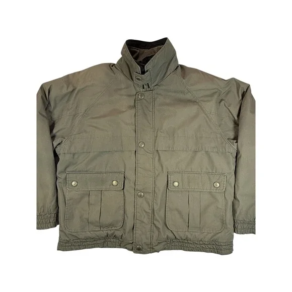 Field‎ & Stream VTG 80s 90s Chore Jacket Mens L Olive Green Padded Insulated