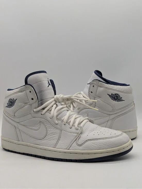 Mens Size 11 Air Jordan 1 Retro CO.JP 2001 White Navy 136060-111 Nike Shoes #116
