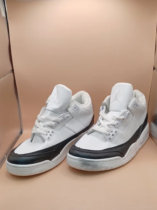 Pre-Owned Nike Air Jordan 3 Retro SP Fragment Design Sneakers-White/Black Sz 10
