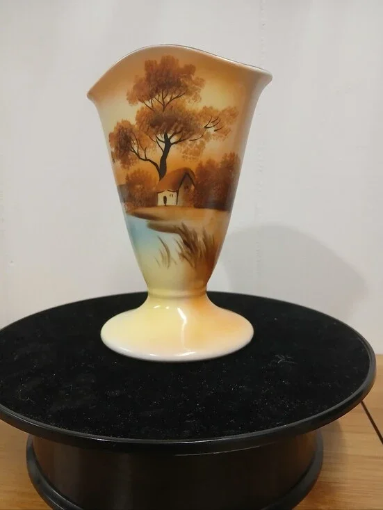 Vtg Noritake Morimura Vase in Warm Amber Tones 