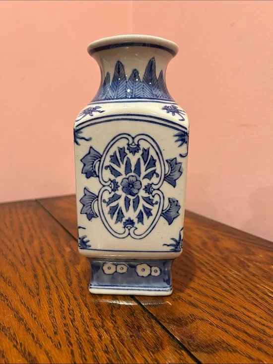 Blue and White Ceramic Vase - Decorative Home Accent
