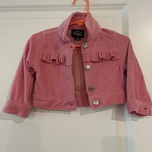 Pink Ruffle Velour Jacket