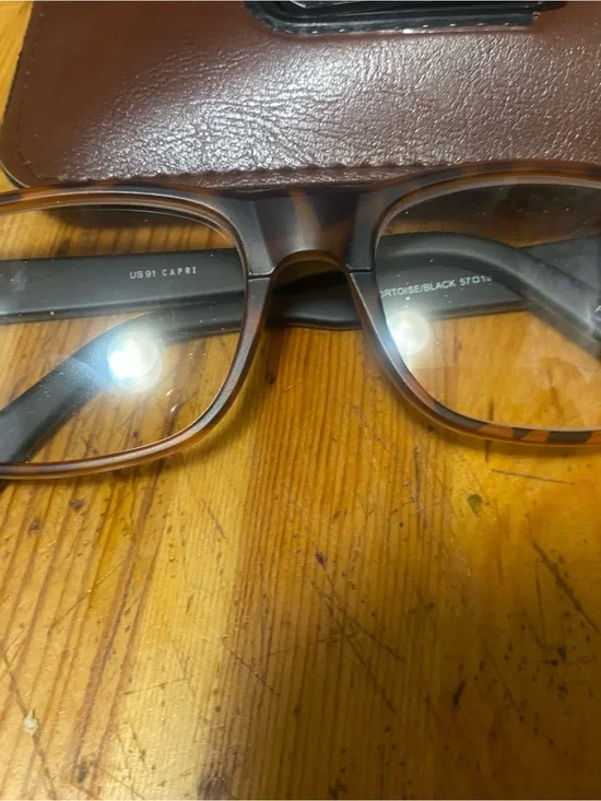 Designer Tortoise Rectangular Eyeglasses - Brown Tortoiseshell