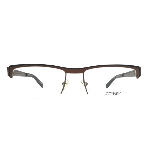 J.F. Rey Eyeglasses Frames JF2550 9000 Matte Brown Black Rectangle 50-19-140